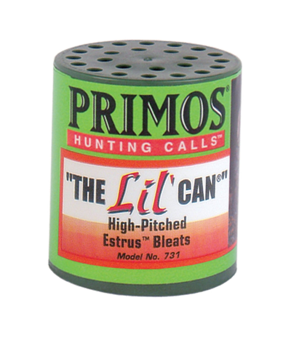 PRIMOS The Lil' Can Estrus Bleat with compact design for quick, authentic deer calls in the field.