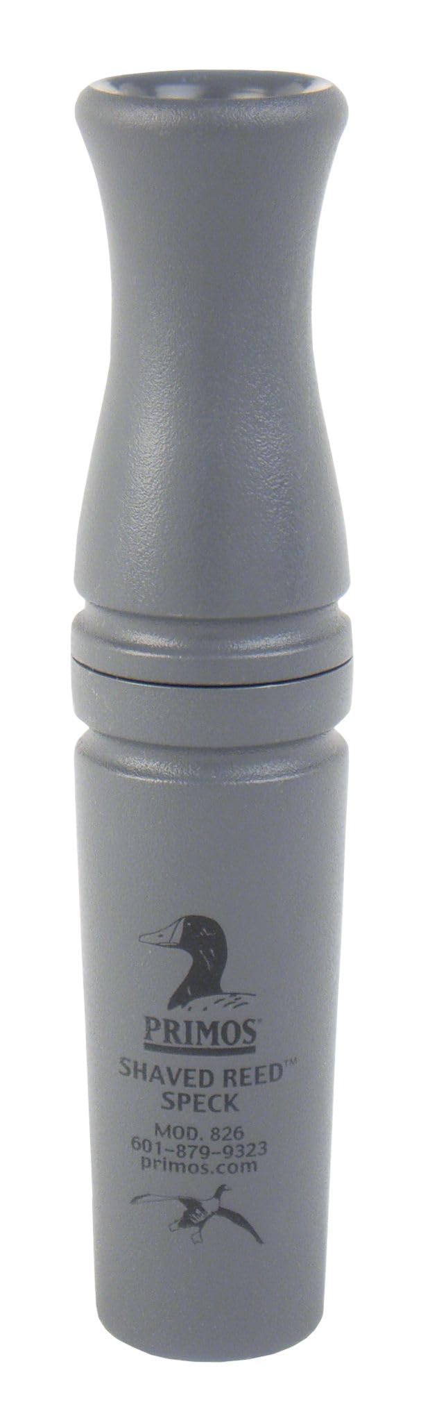 PRIMOS shaved reed speck goose call front view highlights compact mouthpiece and loud projection