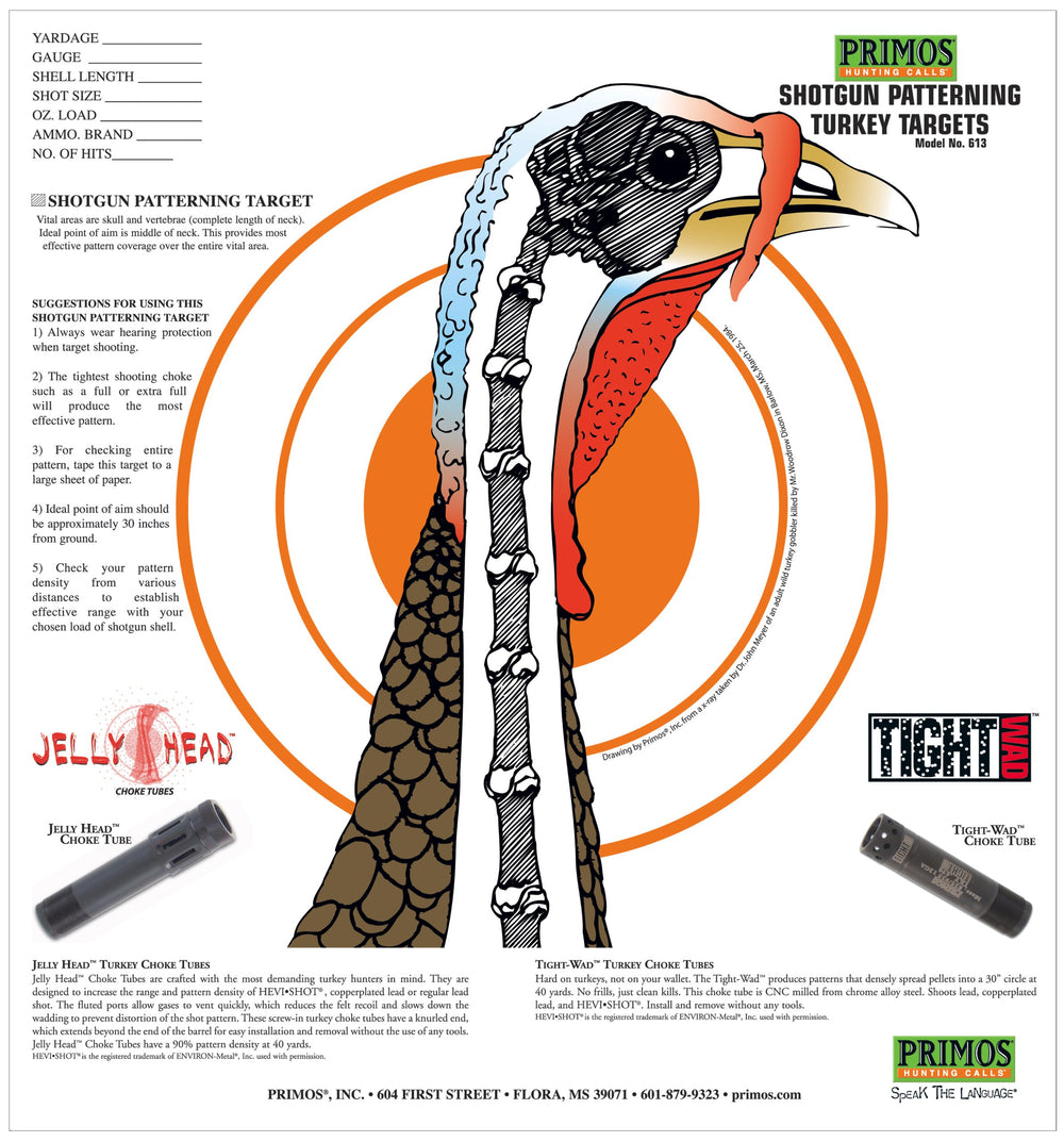 Primos shotgun patterning turkey target shows 12 targets for precise turkey hunting practice.