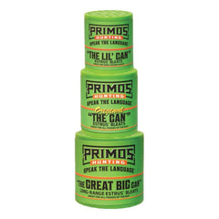 Primos The Can Family Pack with Original Can, Lil' Can, and Great Big Can for authentic doe and fawn vocalizations.