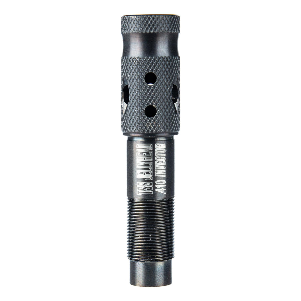 PRIMOS TSS Jelly Head choke installed for .410 turkey hunting showing a tight, even pattern