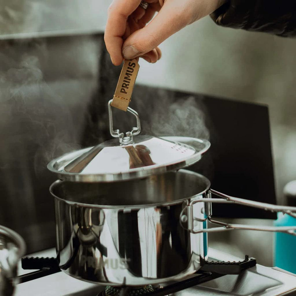 Primus Campfire Cookset large compact design saves space on trips.