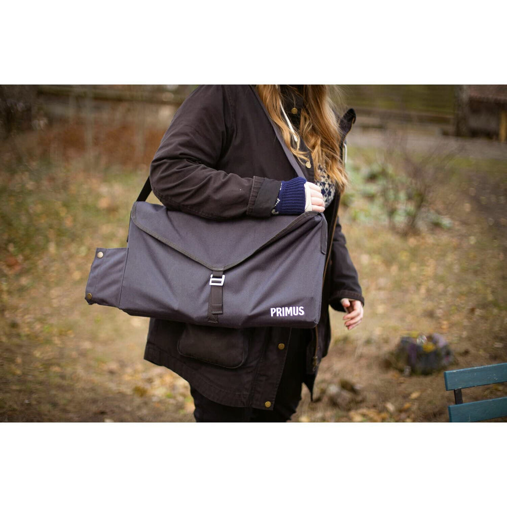 Primus double burner stove carry bag back view showing compact design