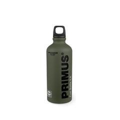Primus fuel bottle 600ml green, side view, lightweight and durable for outdoor cooking