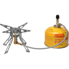 Primus P-156S Ultra Spider Stove III: single burner with extended trivet for wind protection.