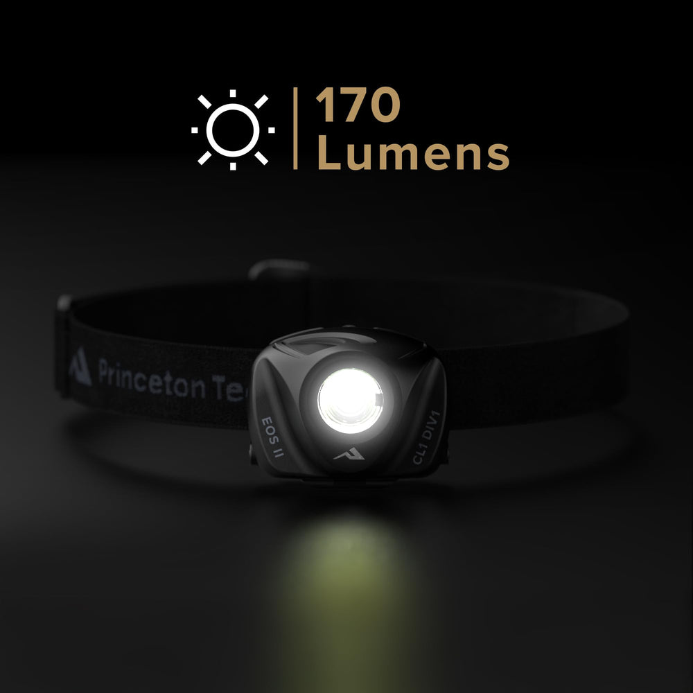 Princeton Tec EOS II features a regulated LED for steady brightness.