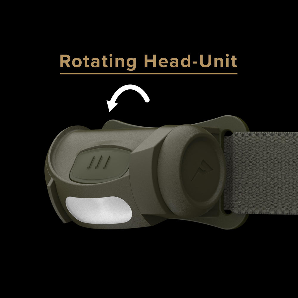 Princeton Tec Fred headlamp 41-hour burn time on AAA batteries
