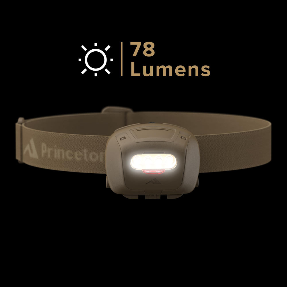 Princeton Tec Quad headlamp IPX7 waterproof, ready for rain or immersion use.