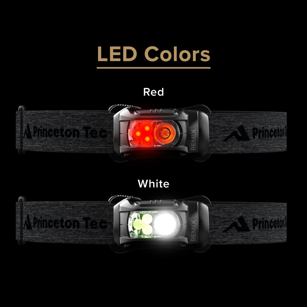 Princeton Tec Remix headlamp worn while running or camping enhances visibility