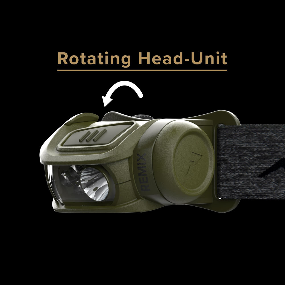 Princeton Tec Remix headlamp delivers 450 lumens for bright outdoor illumination.