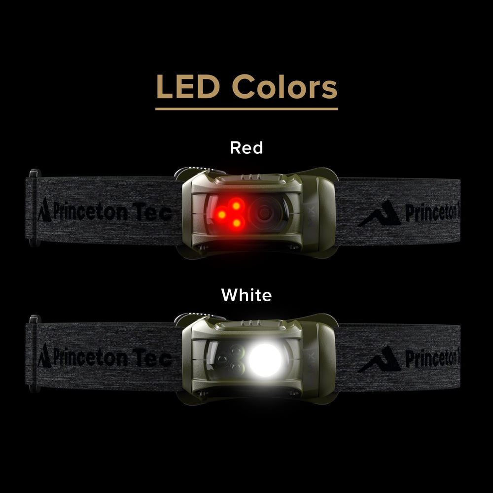 Princeton Tec Remix headlamp asymmetrical bracket enables easy light direction adjustment.