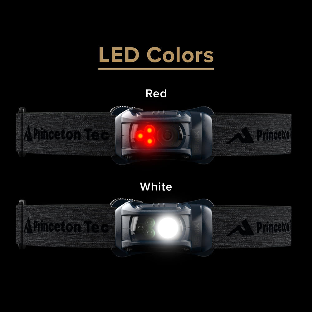 Princeton Tec Remix headlamp asymmetrical bracket enables precise beam aiming.