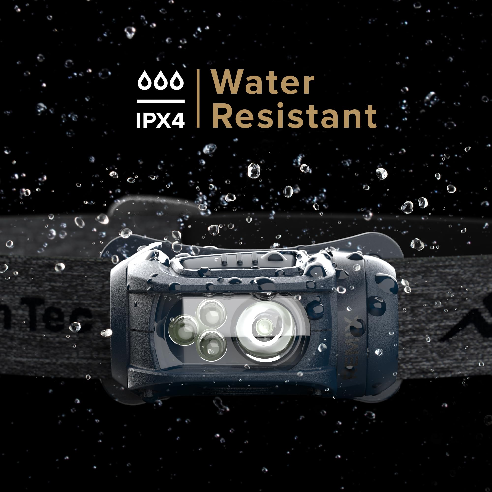 Princeton Tec Remix headlamp displays five modes with simple one-button control.
