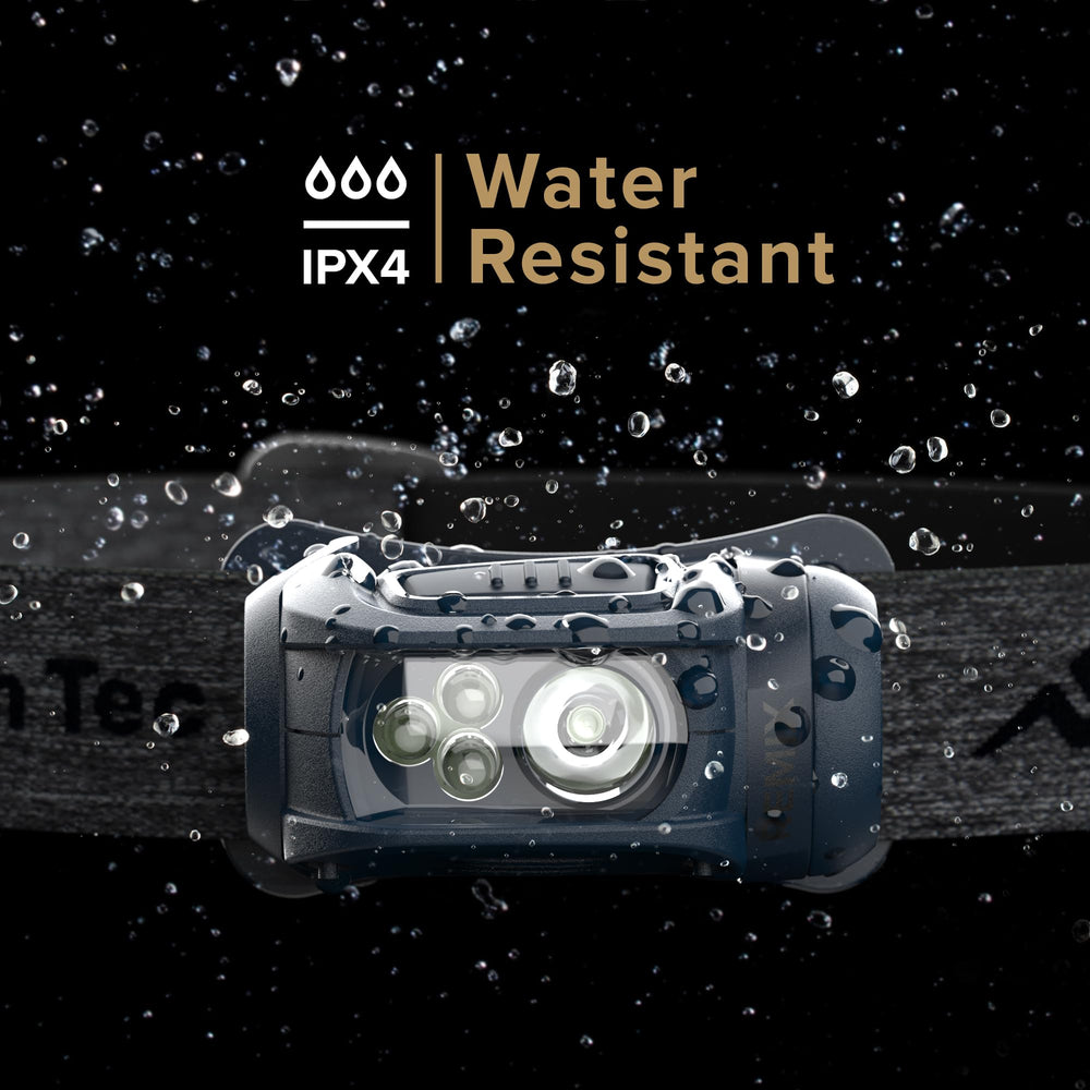 Princeton Tec Remix headlamp displays five modes with simple one-button control.