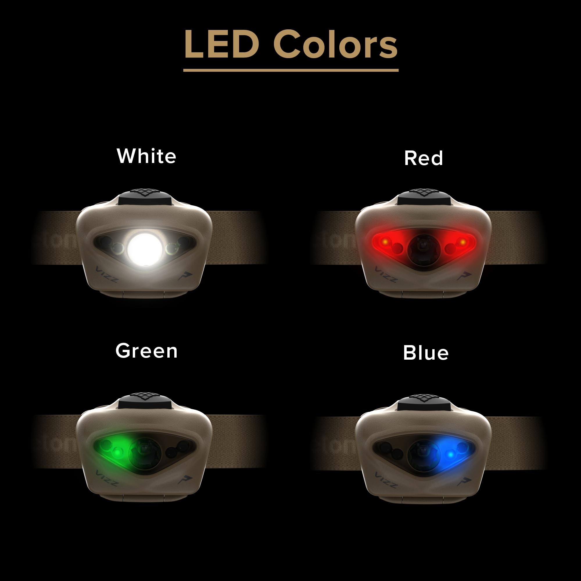 Princeton Tec VIZZ 550 RGB green light aids map reading and environment-specific visibility.