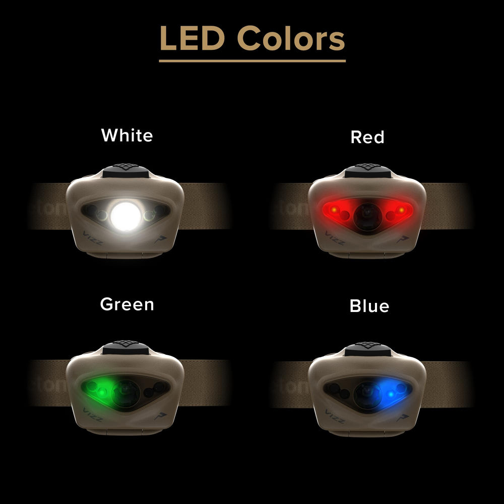 Princeton Tec VIZZ 550 RGB green light aids map reading and environment-specific visibility.