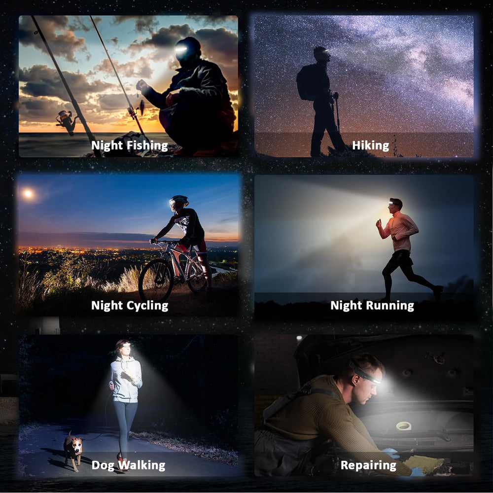 Pristar LED headlamp folds compactly for easy pocket storage.