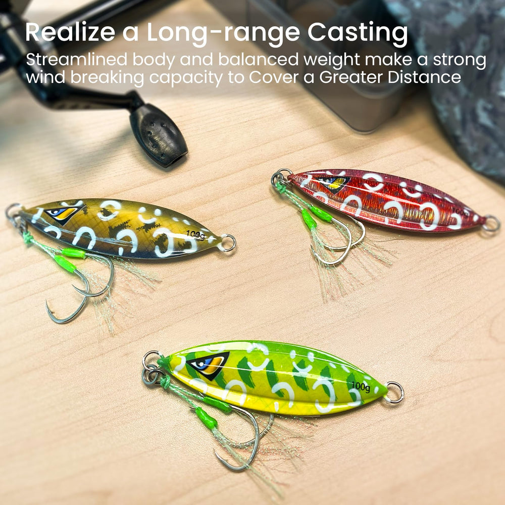Multi-weight options 40g/80g/100g/150g Pristis jigs