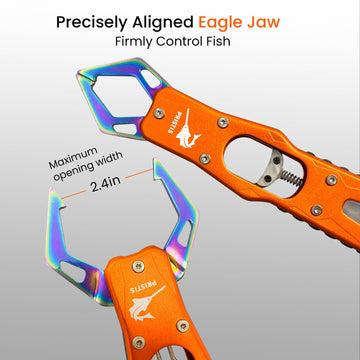 Glow-in-the-dark module and PVC lanyard on Pristis lip grip