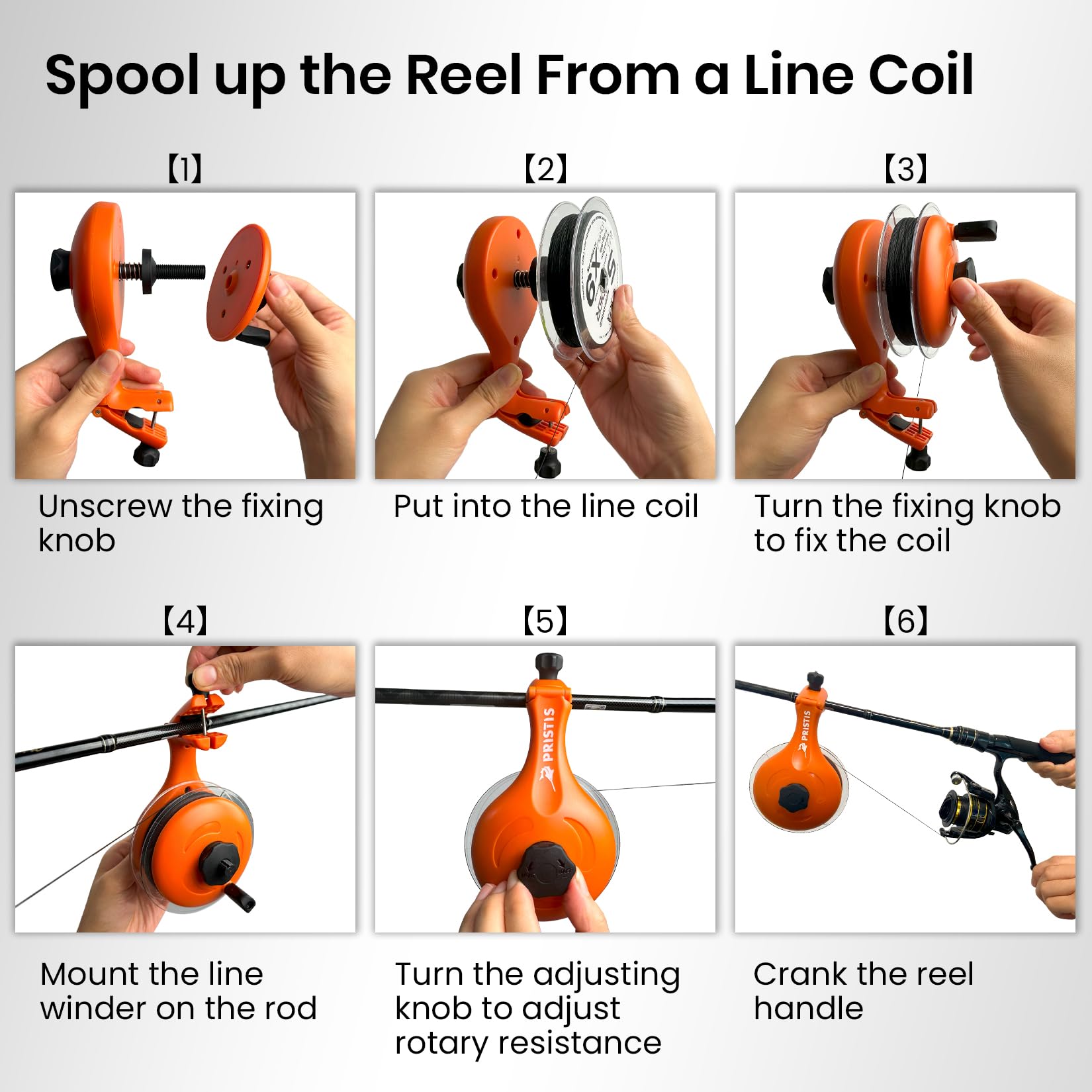 Spooler being used to wind line onto a reel