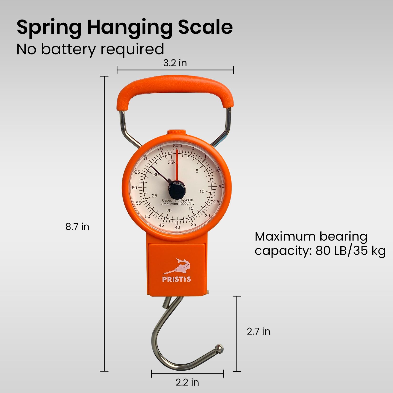 Built-in 40 inch tape measure on the crane scale
