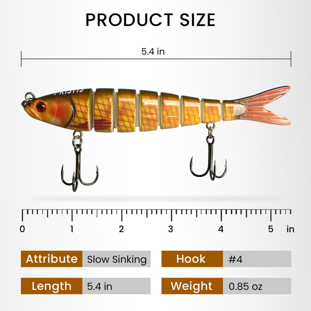 Lifelike 3D eyes and detailed coating on Pristis swimbait