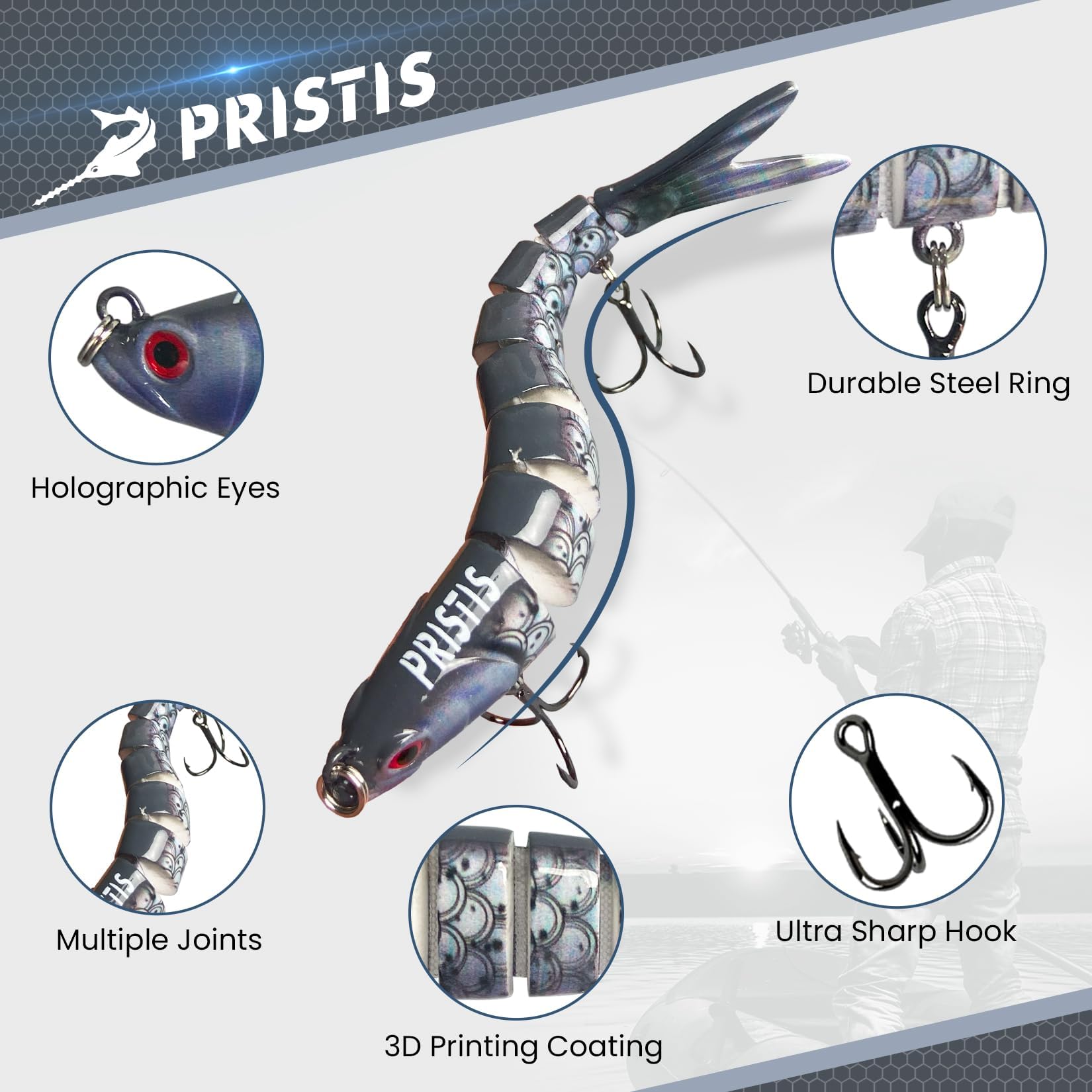 Ultra-sharp treble hooks with reinforced barbs on swimbait