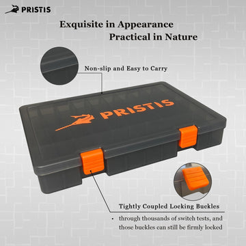 Pristis tackle-trays dented-lock-buckles ensure secure closure even with wet hands.