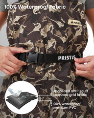 Pristis Taslan waders camo pattern closeup highlighting rugged outdoor pattern.