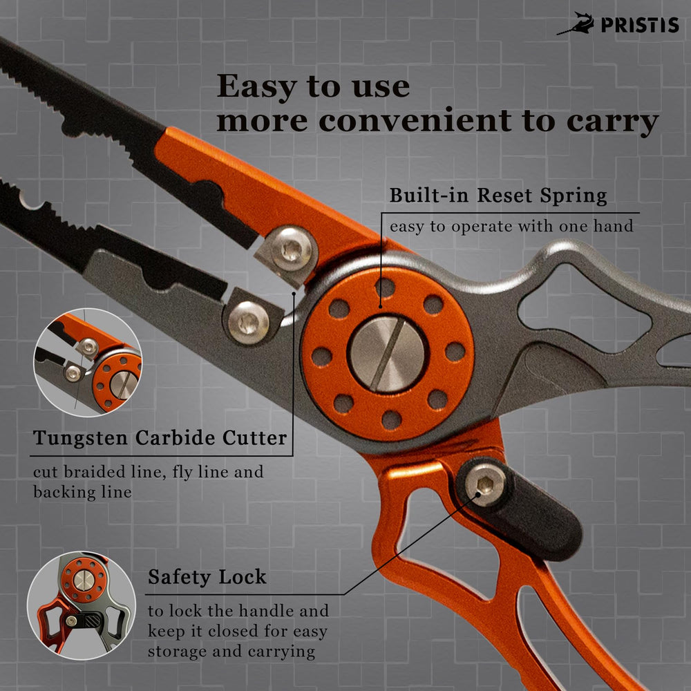Serrated jaw with 1.3 inch opening for hook removal