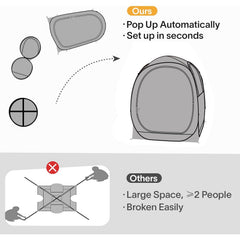 PrivatePod EighteenTek Pod folded demonstrates easy, space-saving storage.