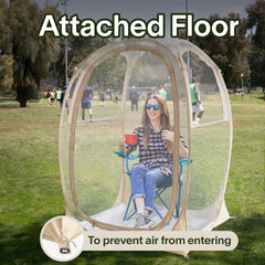 PrivatePod EighteenTek Pod in use shows clear windows and panoramic visibility.