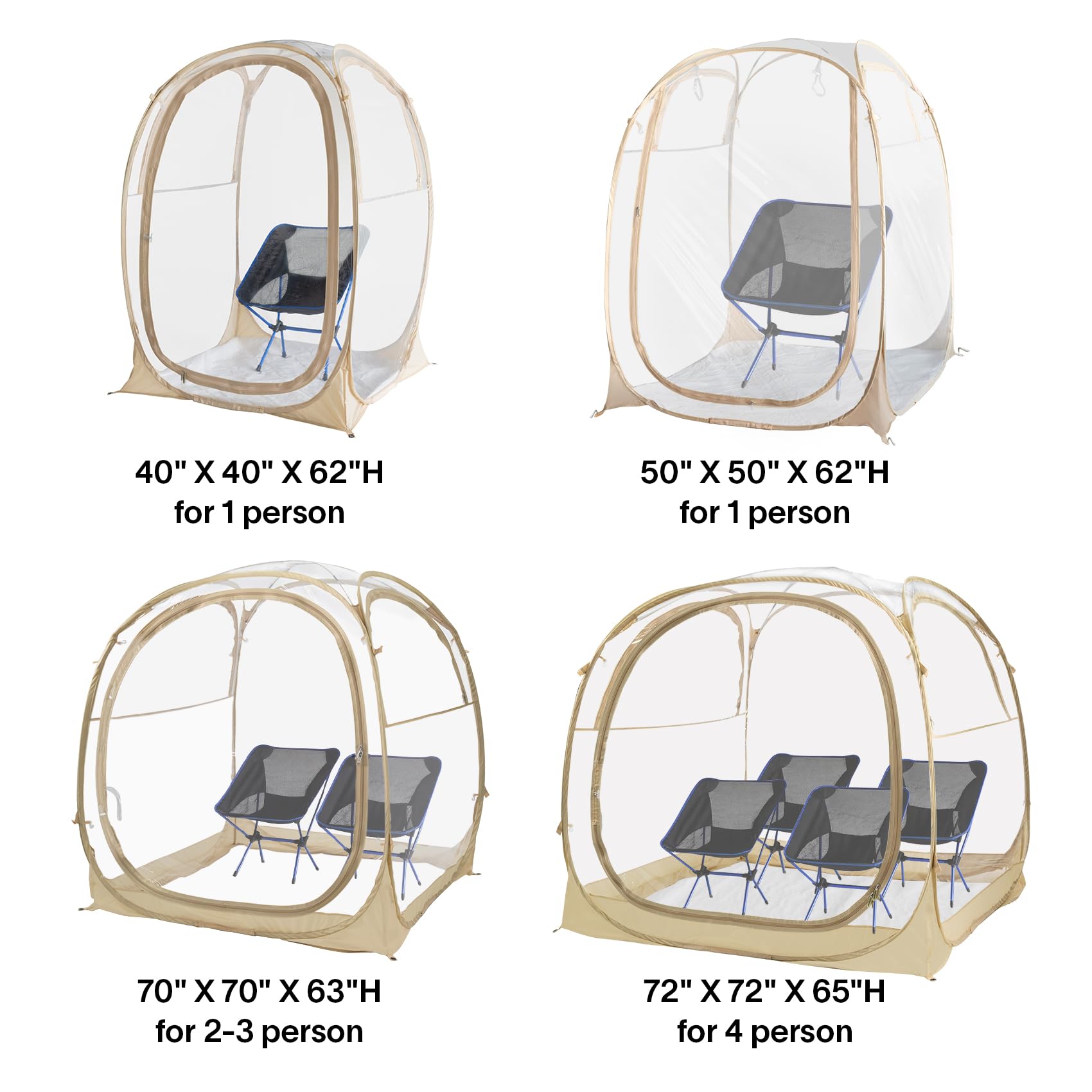 PrivatePod EighteenTek Pod rain-shield exterior for seasonal shelter.