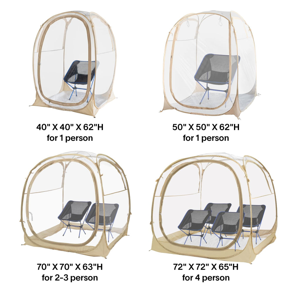PrivatePod EighteenTek Pod rain-shield exterior for seasonal shelter.