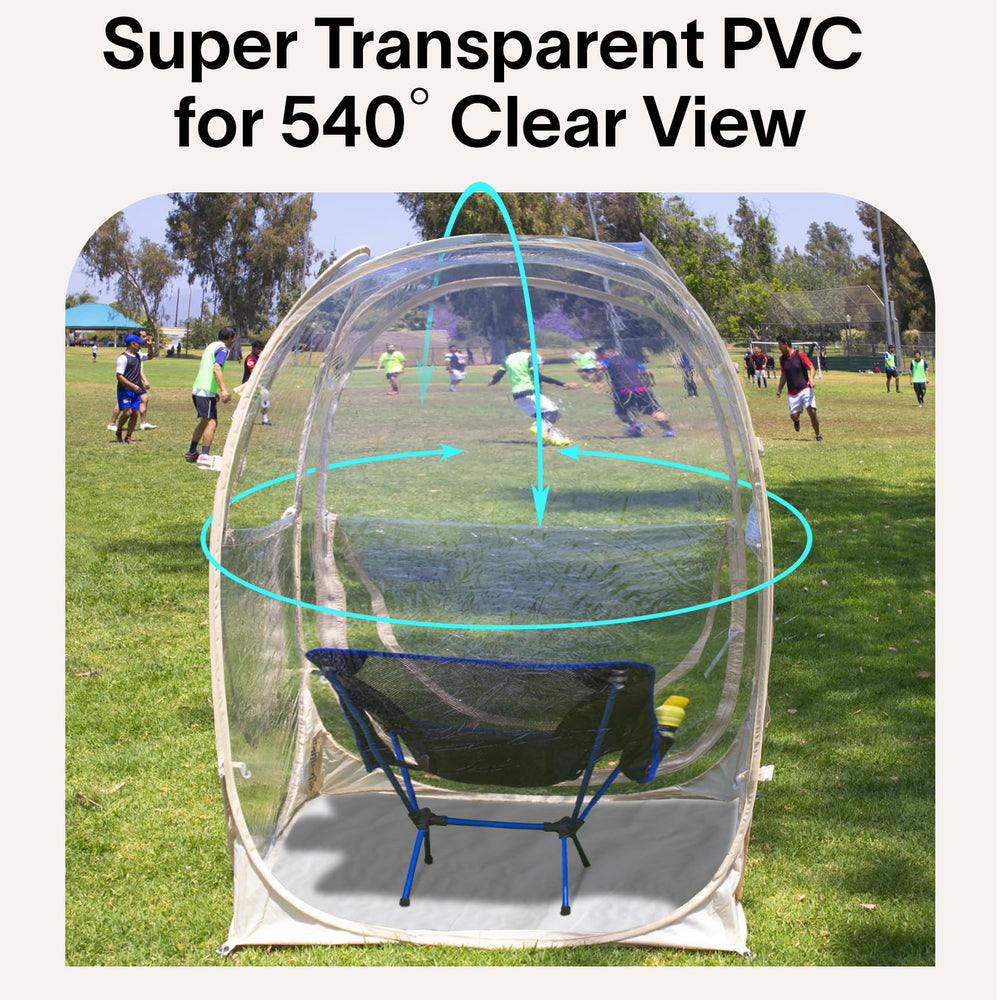 PrivatePod EighteenTek Pod window view emphasizes UV protection and ventilation.