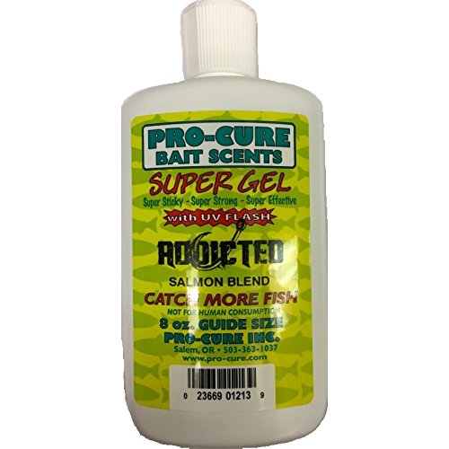 Pro-Cure Addicted Blend Gel Salmon Attractants bottle for marinating and attracting bites.