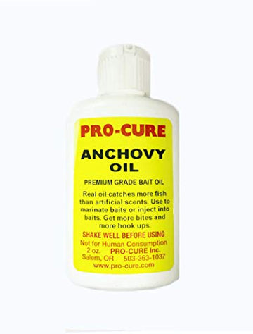 Pro-Cure Anchovy Bait Oil on striped bass, salmon, and trout aids bites