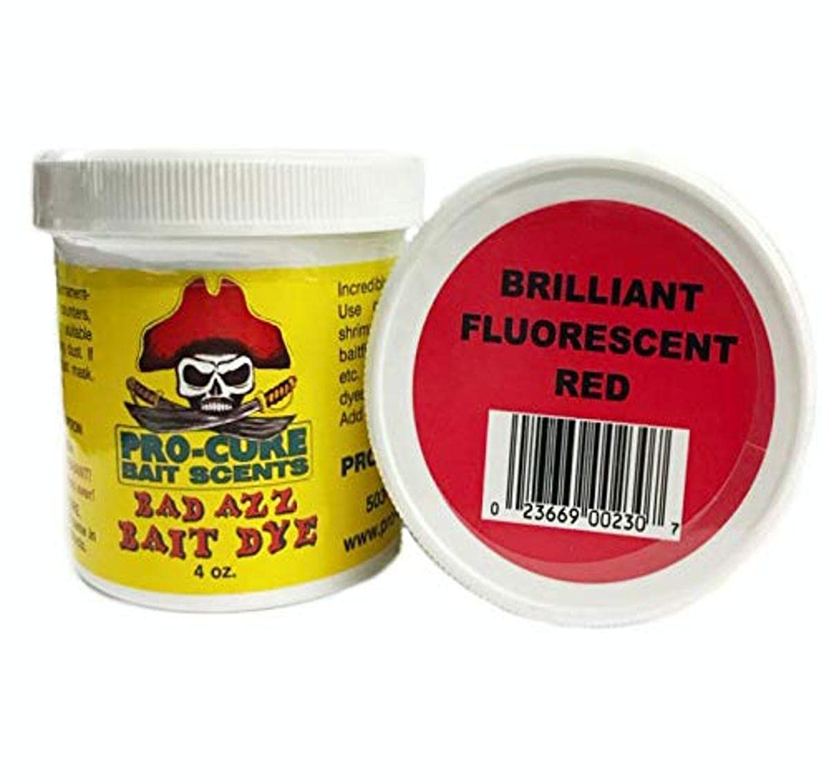 Pro-Cure Bad Azz Powder Dye 4oz Brilliant Red Fluorescent bottle