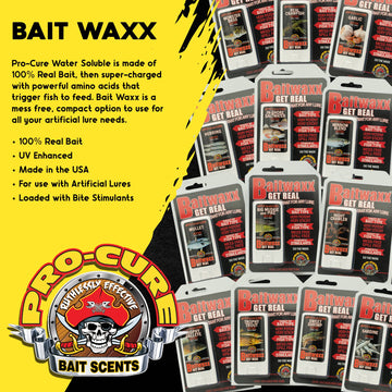 Pro-Cure Bloody Tuna Baitwaxx sticky texture close-up indicating strong tackiness.