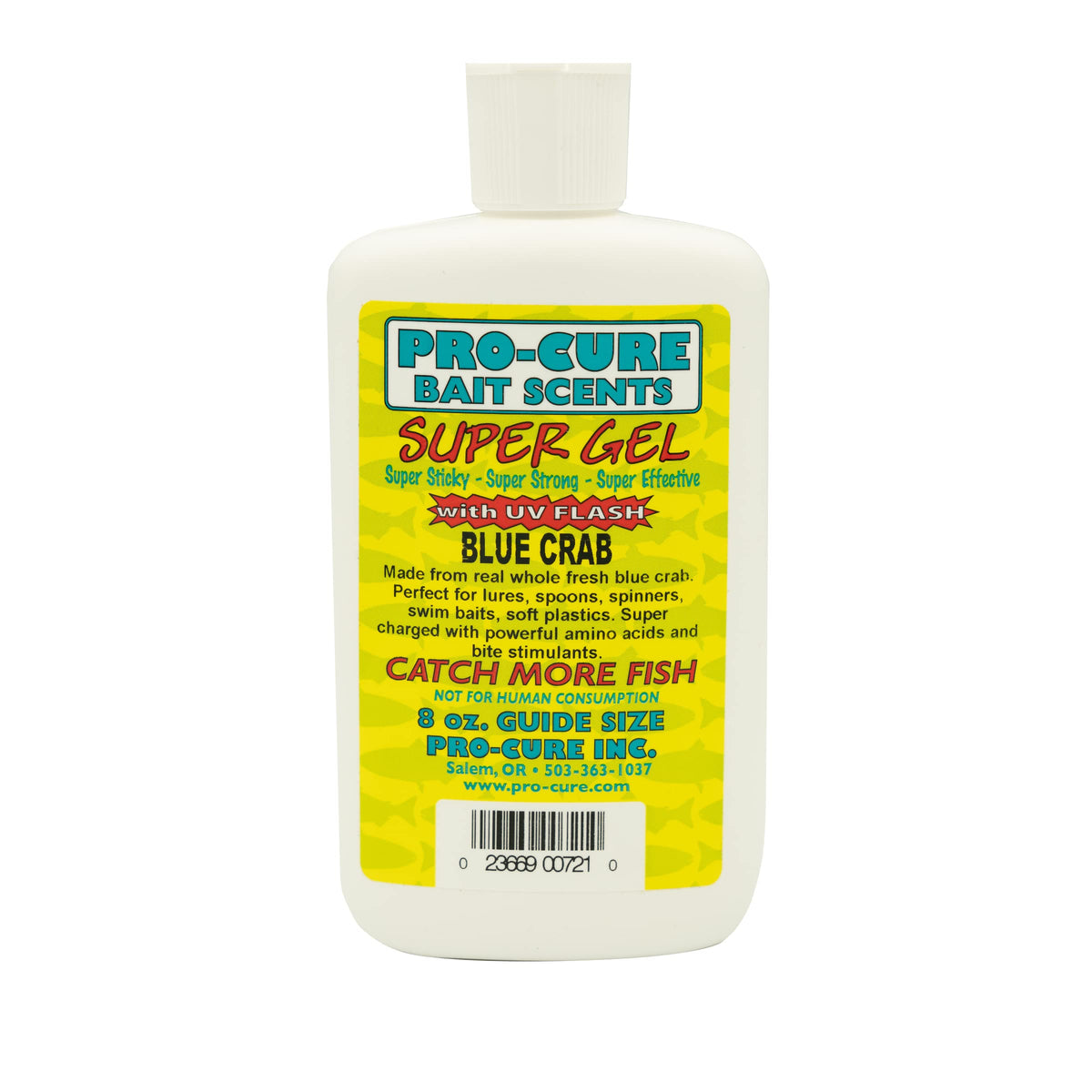Pro-Cure Blue Crab Super Gel 8oz bottle front view