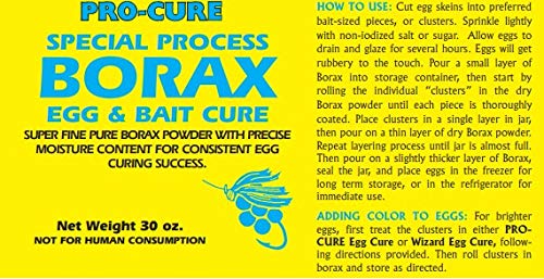Pro-Cure Borax Egg Cure color options displayed for customization.