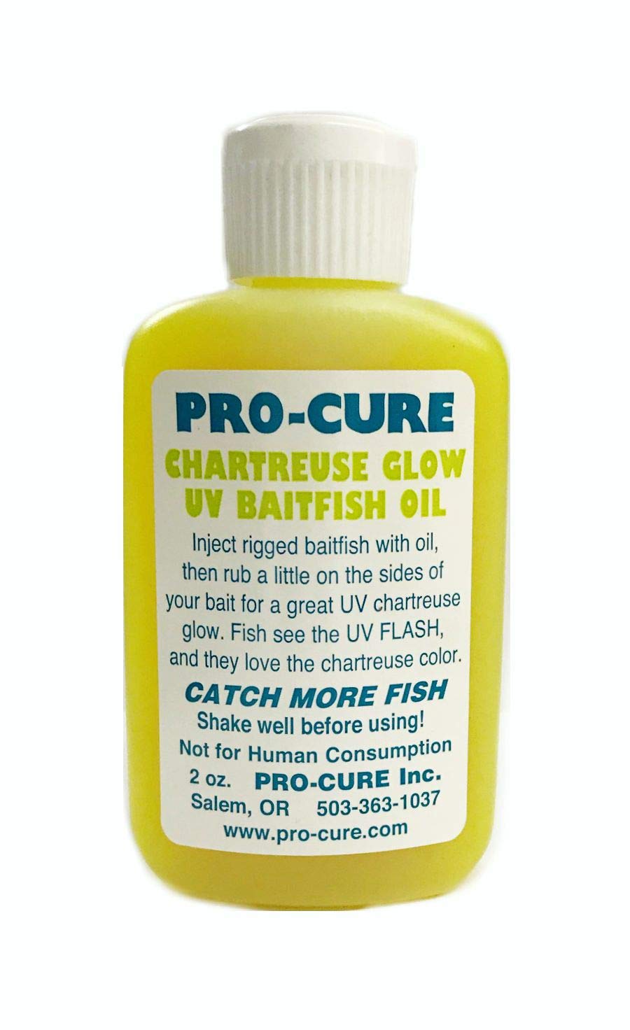 Pro-Cure Chartreuse Glow UV baitfish oil dipped bait demonstrates marinating benefits