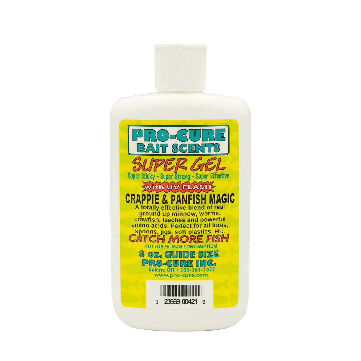 Front view of Pro-Cure Crappie & Panfish Magic Super Gel 8 oz jar