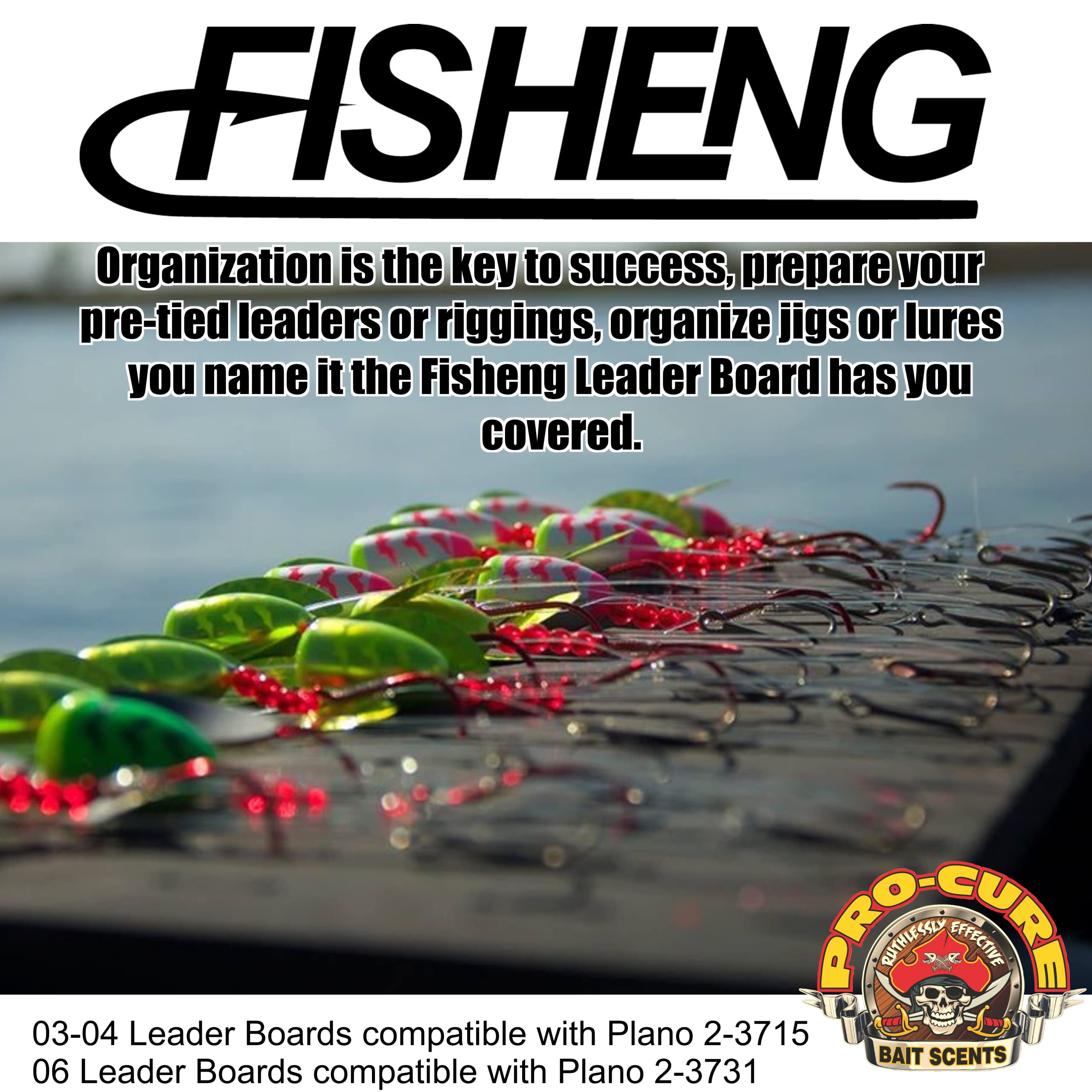 Pro-Cure Fisheng Leader Board keeps small hooks accessible during quick field setups