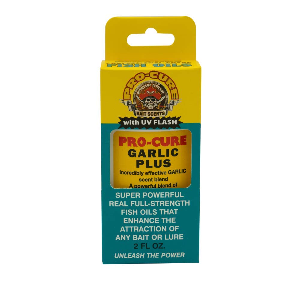 Pro-Cure Garlic Plus Bait Oil 2 oz bottle - front view