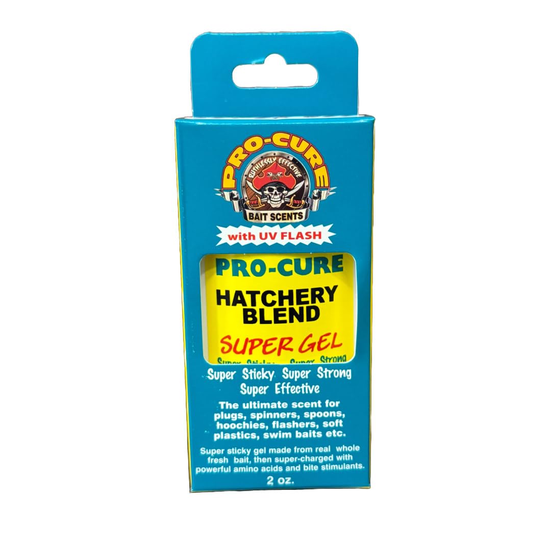 Pro-Cure Hatchery Blend Super Gel jar highlighting real hatchery aroma for trout attraction.