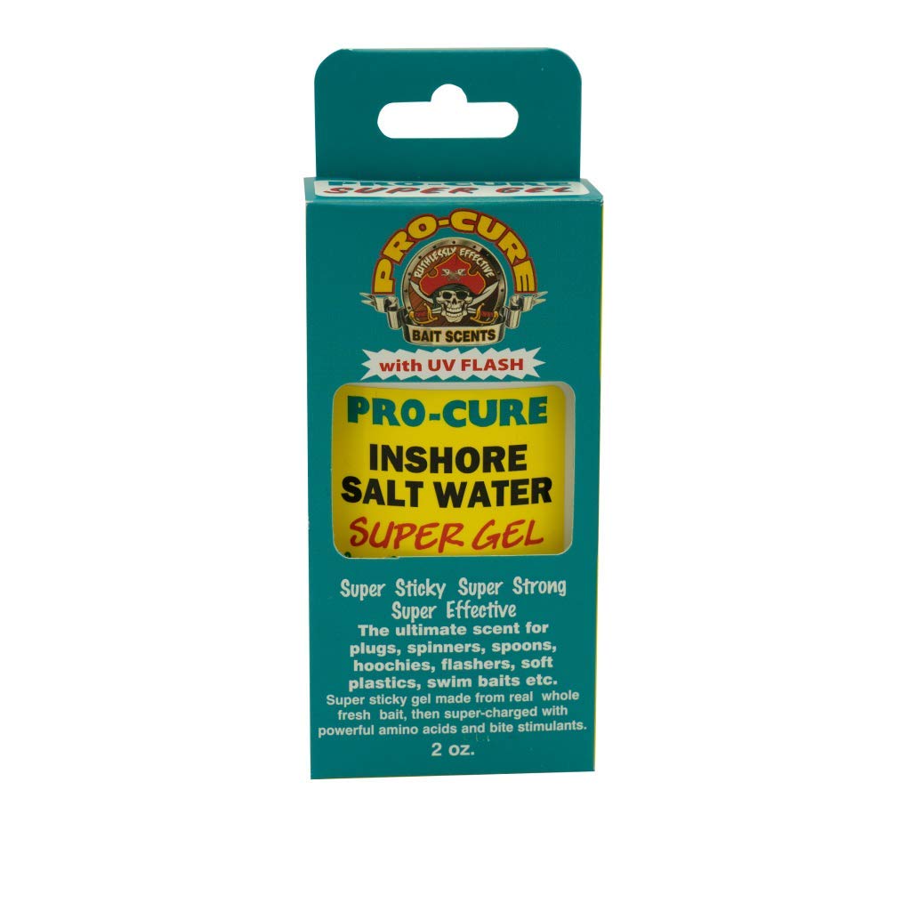 Pro-Cure Inshore Salt Water Super Gel 2oz bottle close-up