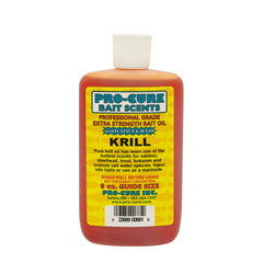 Pro-Cure Krill Bait Oil bottle pour boosts bite potential for steelhead, trout, and salmon.