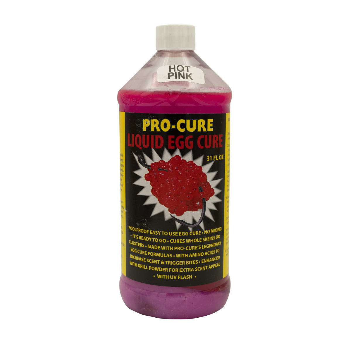 Pro-Cure Liquid Egg Cure Pink bottle ready to use attracts bites.