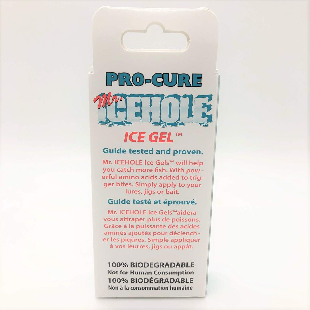 Angler applies Pro-Cure Icehole gel during lure prep for active feeding